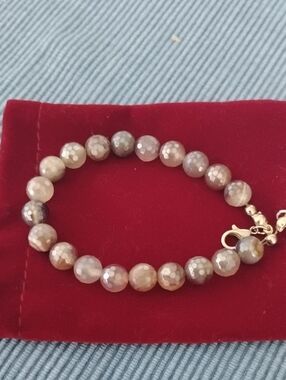 Moon pearl Agate Bead Bracelet